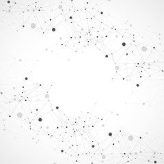 Template for science and technology presentation. Plexus style background.