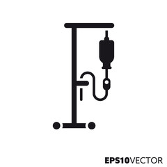 IV drip pole vector glyph icon