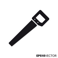 Hand saw vector glyph icon