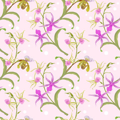 Orchid seamless pattern.