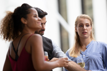 Business people toasting champagne flutes while celebrating Christmas
