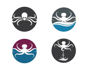 octopus icon logo vector illustration design