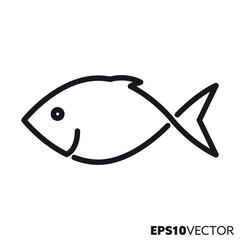 Fish vector line icon