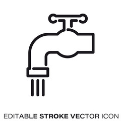 Faucet vector line icon