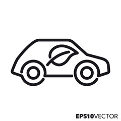 low emission vehicle vector line icon