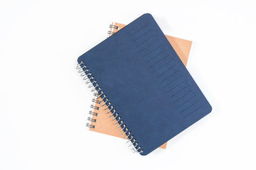 school notebook on a white background, notepad on a table