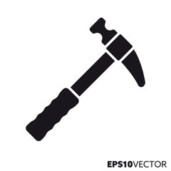 Claw hammer glyph icon vector