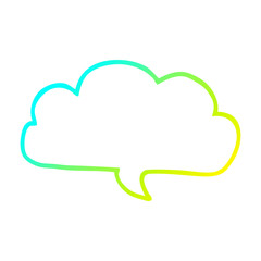 cold gradient line drawing cartoon cloud speech bubble