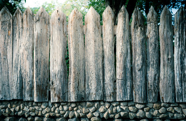 vintage wooden fence as background