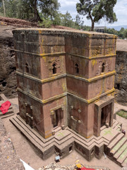 Church of St. George, is carved into the rock, Lalibela, Ethiopia