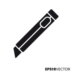 Box cutter knife vector glyph icon