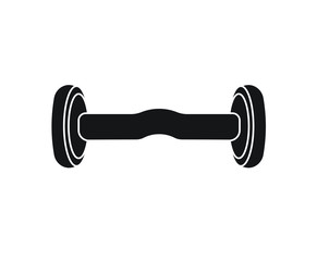 Vector flat black icon logo of hoverboard hover board hyroscooter isolated on white background 