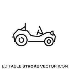 Beach buggy vector line icon
