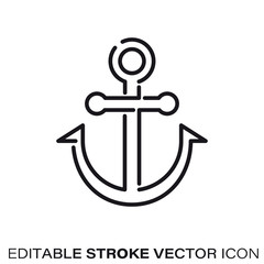 Anchor vector line icon