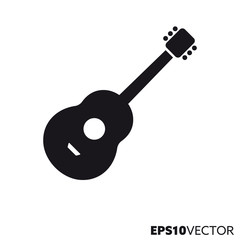 Acoustic guitar vector line icon