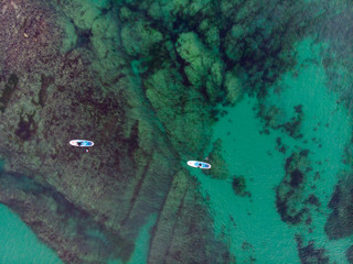 Paddle boarding, SUP, Aerial Bird's eye view