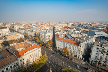 Fototapeta na wymiar Afternoon aerial view of Budapest cityscape