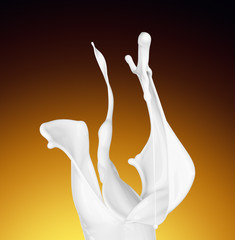 Splash of white fat milk as design element