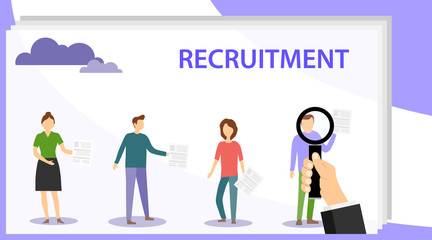 Concept Human Resources, Recruitment for web page, banner, presentation, social media, documents, cards, posters. We are hiring IT Talent, Business recruitment, human resources