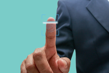 Men finger print scan for enter  system start work