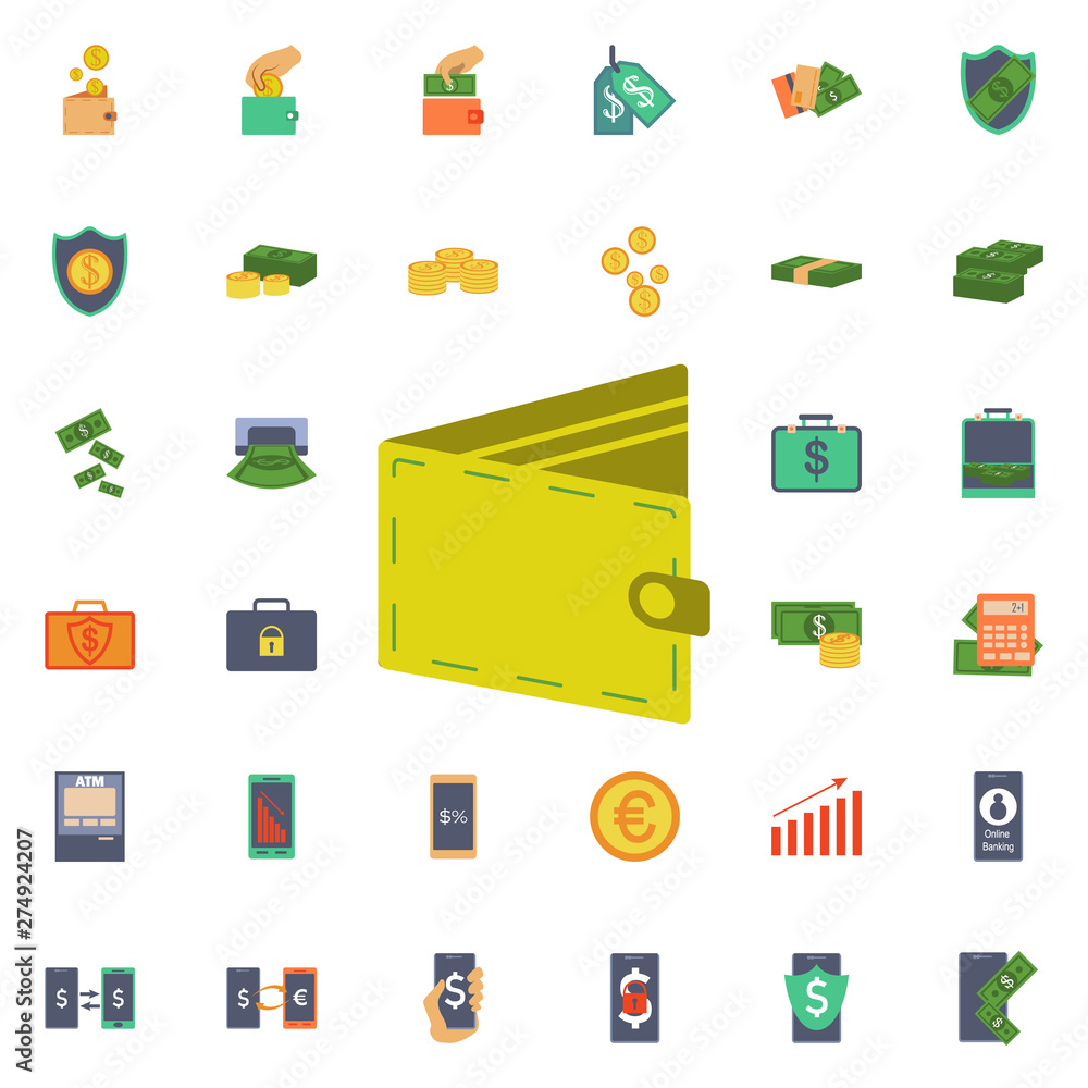 Aufkleber open purse icon. universal set of banking for website design and development, app development