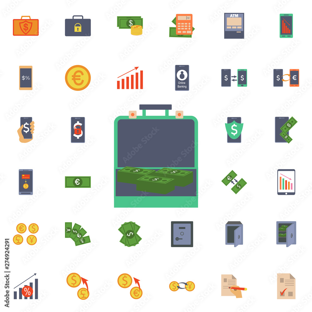 Poster open diplomat with money icon. universal set of banking for website design and development, app deve