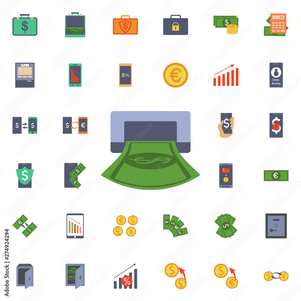 Poster cash from atm icon. universal set of banking for website design and development, app development