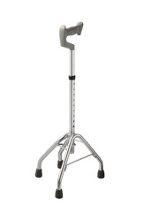 Cane walking elderly staff retractable (with clipping path) isolated on white background