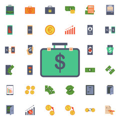 Suitcase of money icon. Universal set of banking for website design and development, app development