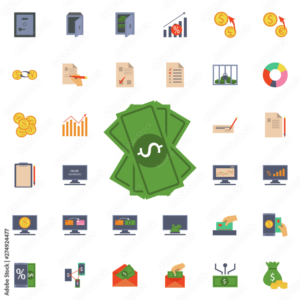 Poster dollar banknotes icon. universal set of banking for website design and development, app development