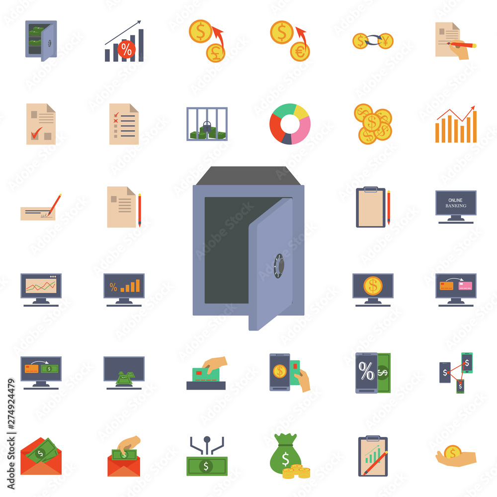 Poster open safe icon. universal set of banking for website design and development, app development