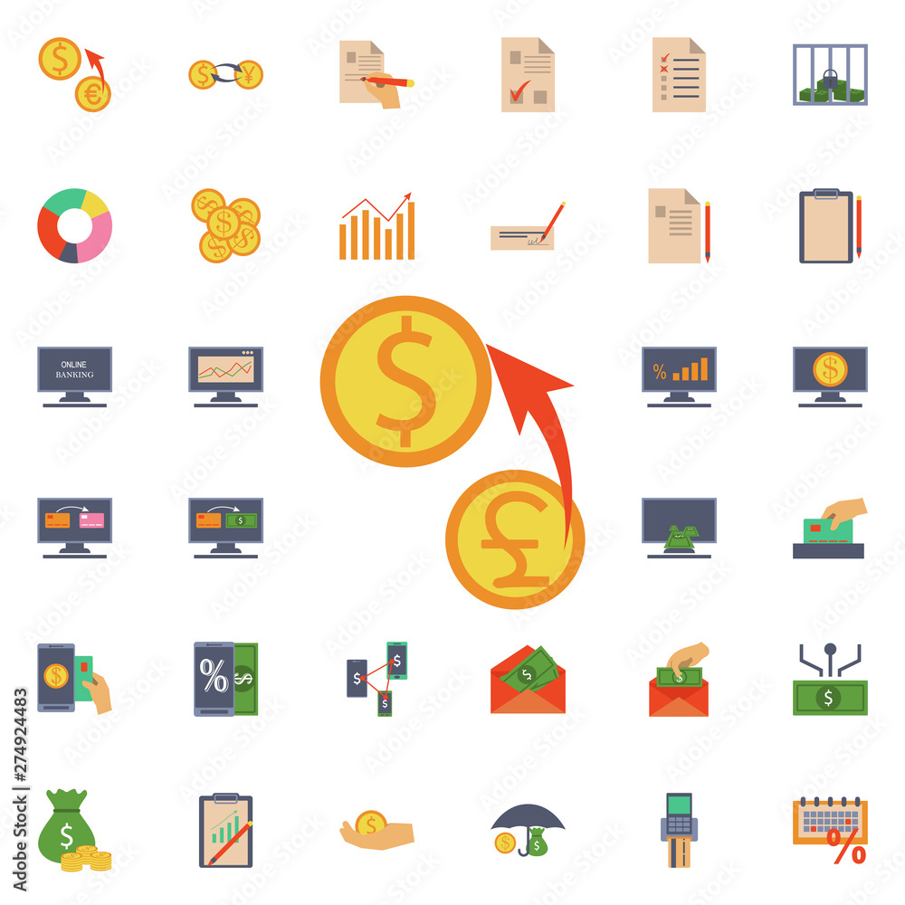 Poster euro exchange dollar icon. universal set of banking for website design and development, app developm