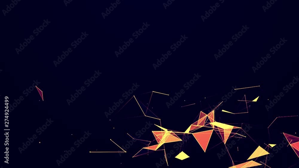 Poster Abstract dark gold triangulars technology and science background futuristic network concept background