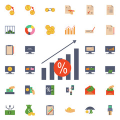 Interest growth chart icon. Universal set of banking for website design and development, app development