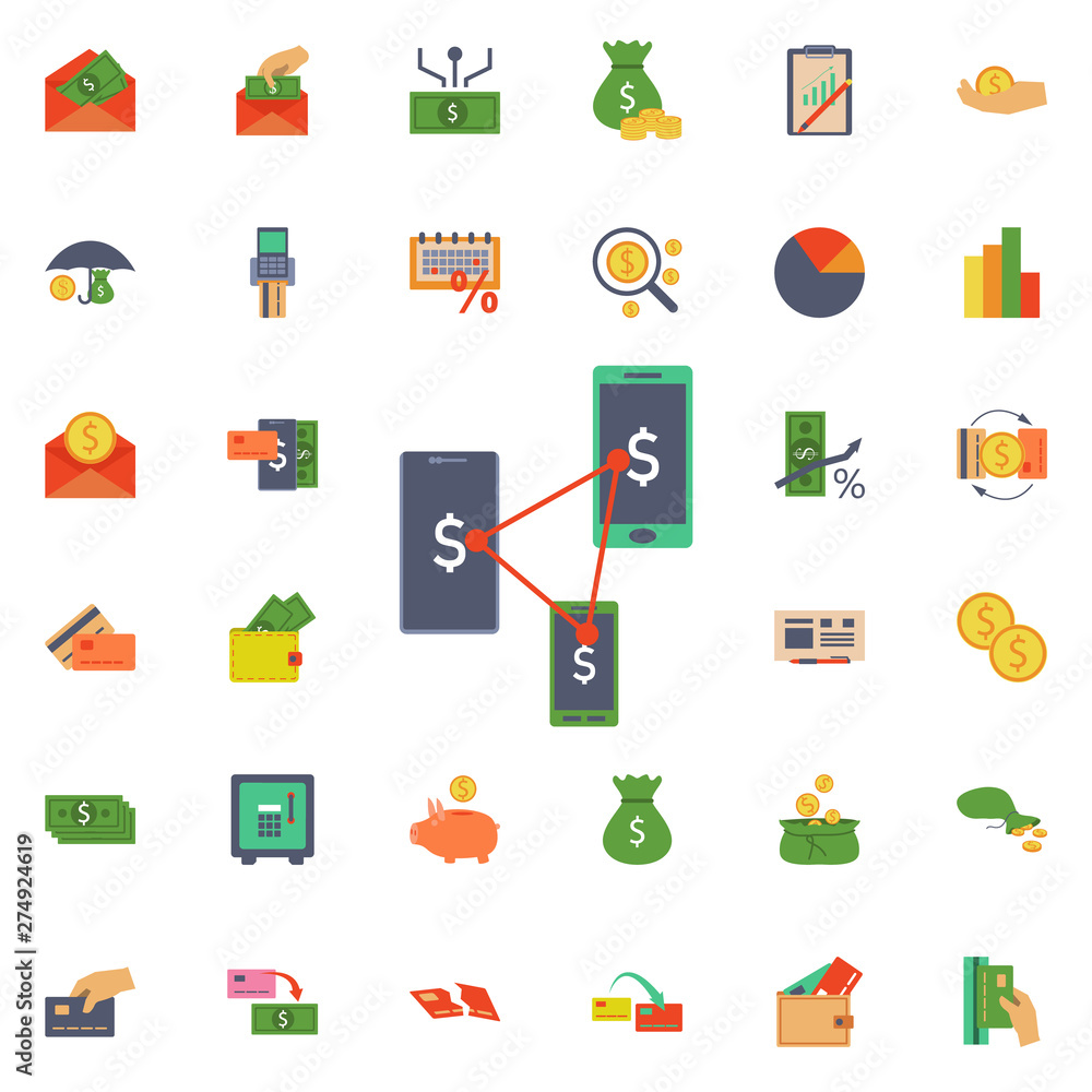 Poster mobile banking and phones icon. universal set of banking for website design and development, app dev