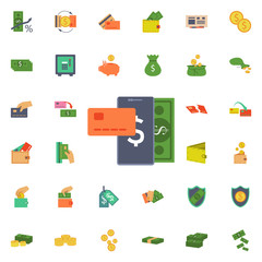 Mobile banking icon. Universal set of banking for website design and development, app development