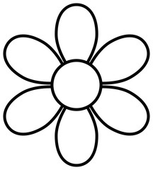 Flower outline icon. Blossom clipart. Vector illustration.