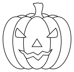Halloween carved pumpkin clipart. Jack o'lantern icon. Vector illustration.