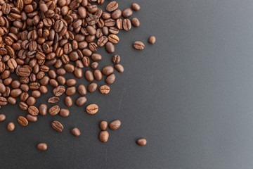 closeup coffee bean on black background