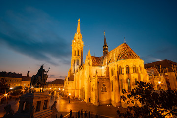 Night view of the famous Matthias Church