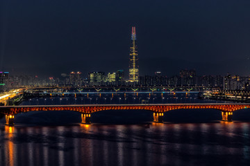 Lotte tower and seongsu bridge