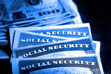 Social Security Cards with Cash Savings Retirement