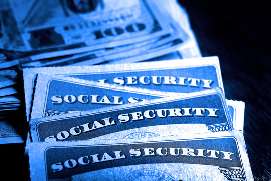 Social Security Cards with Cash Savings Retirement