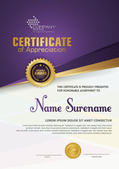 Fototapeta premium Premium diploma luxury certificate template with futuristic and elegant pattern background