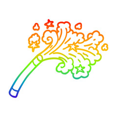 rainbow gradient line drawing cartoon magicians wand