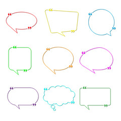 Blank Empty Speech Bubbles with punctuation marks. Different shapes. Vector