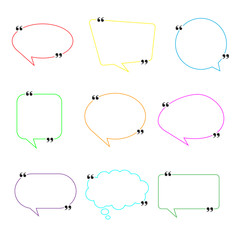 Blank Empty Speech Bubbles with punctuation marks. Different shapes. Vector