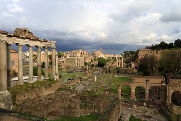Fototapeta na wymiar Roman forum, Palatine Hill.