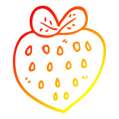 warm gradient line drawing cartoon strawberry fr