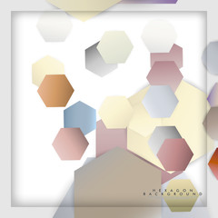 abstract vector hexagon background with color stone and brick gradient and shadow